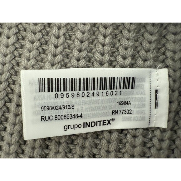 Zara Side Button Turtleneck Sweater Vest Women Size S Gray Sleeveless - Picture 9 of 9